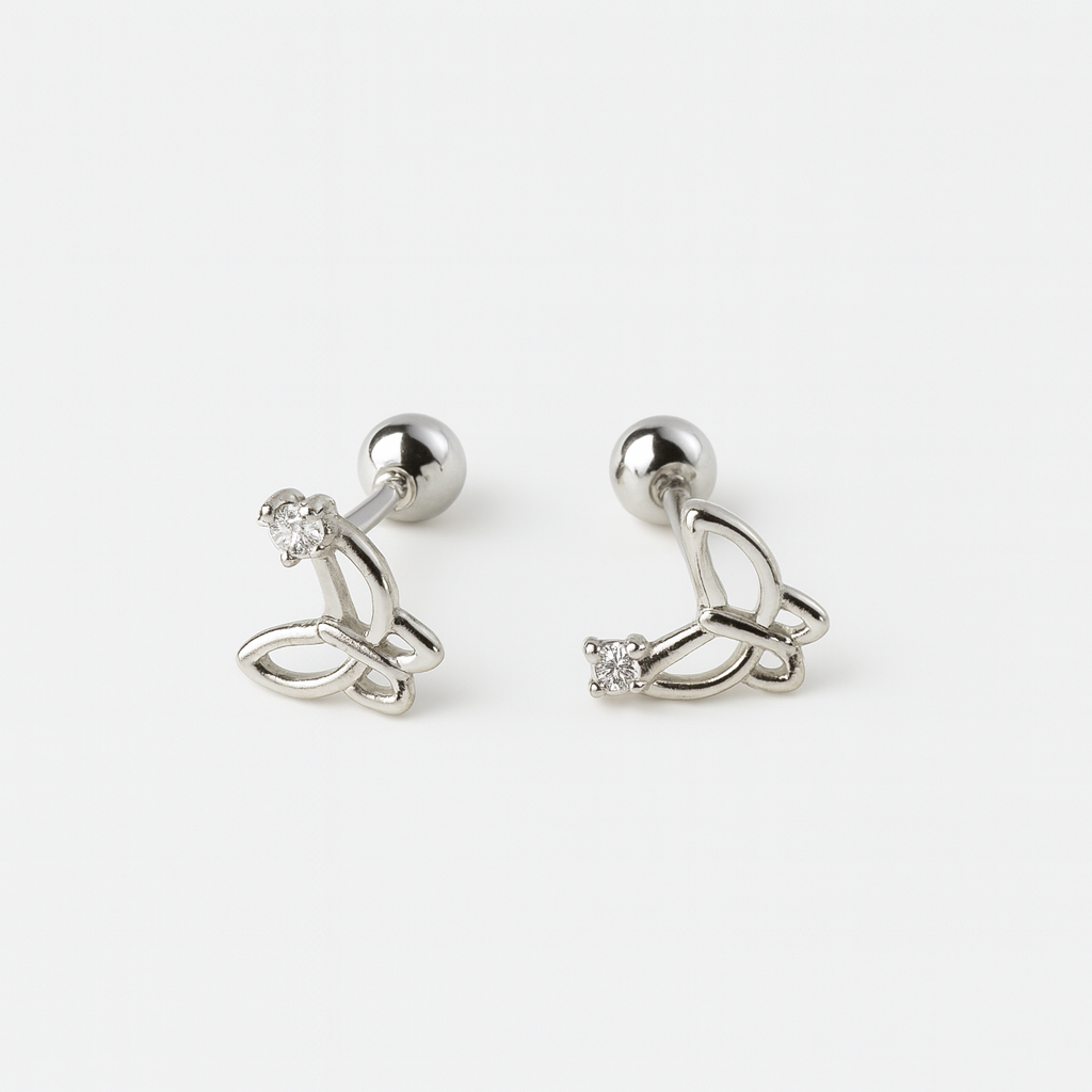 Silver Butterfly Earring