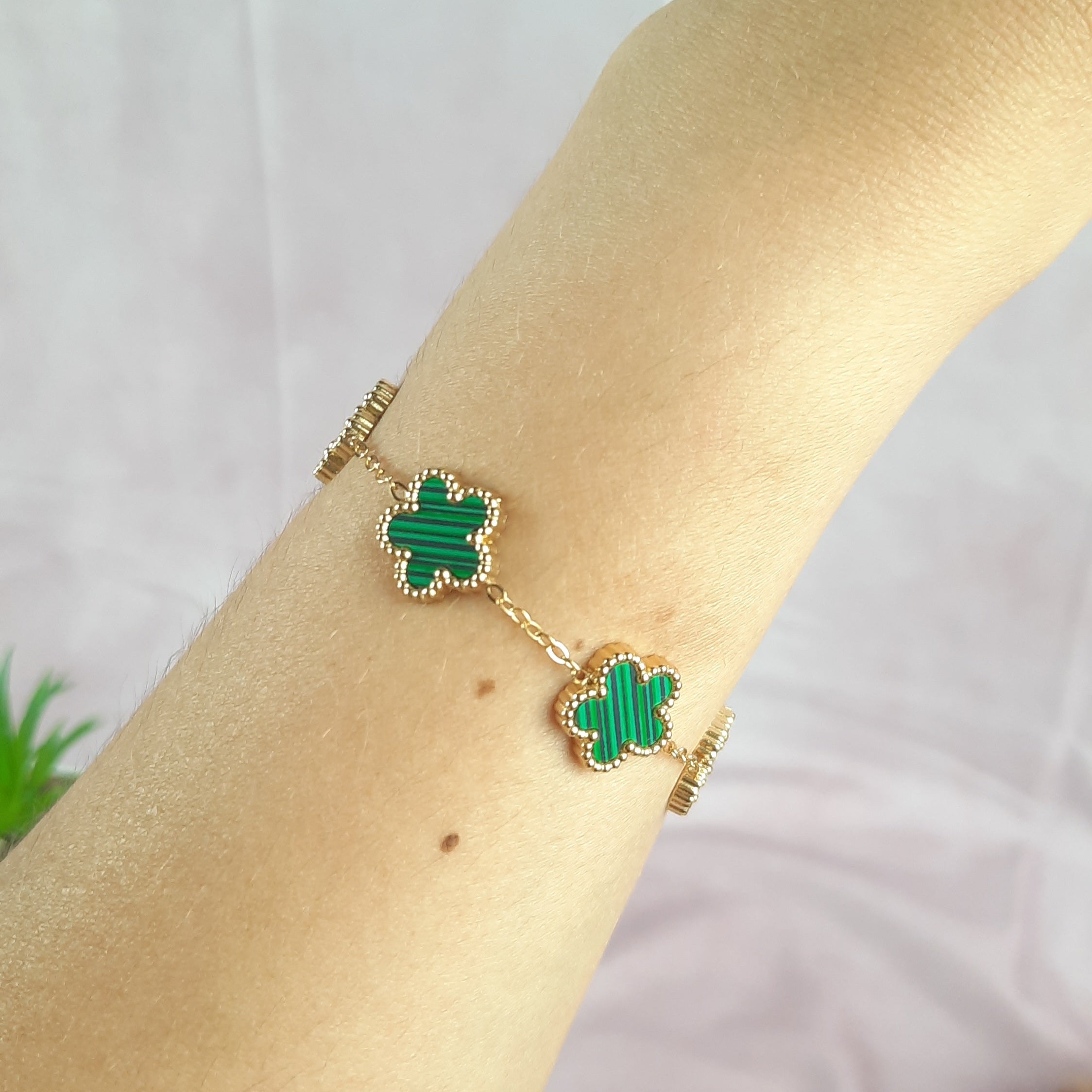 Gold-Plated Flower Bracelet