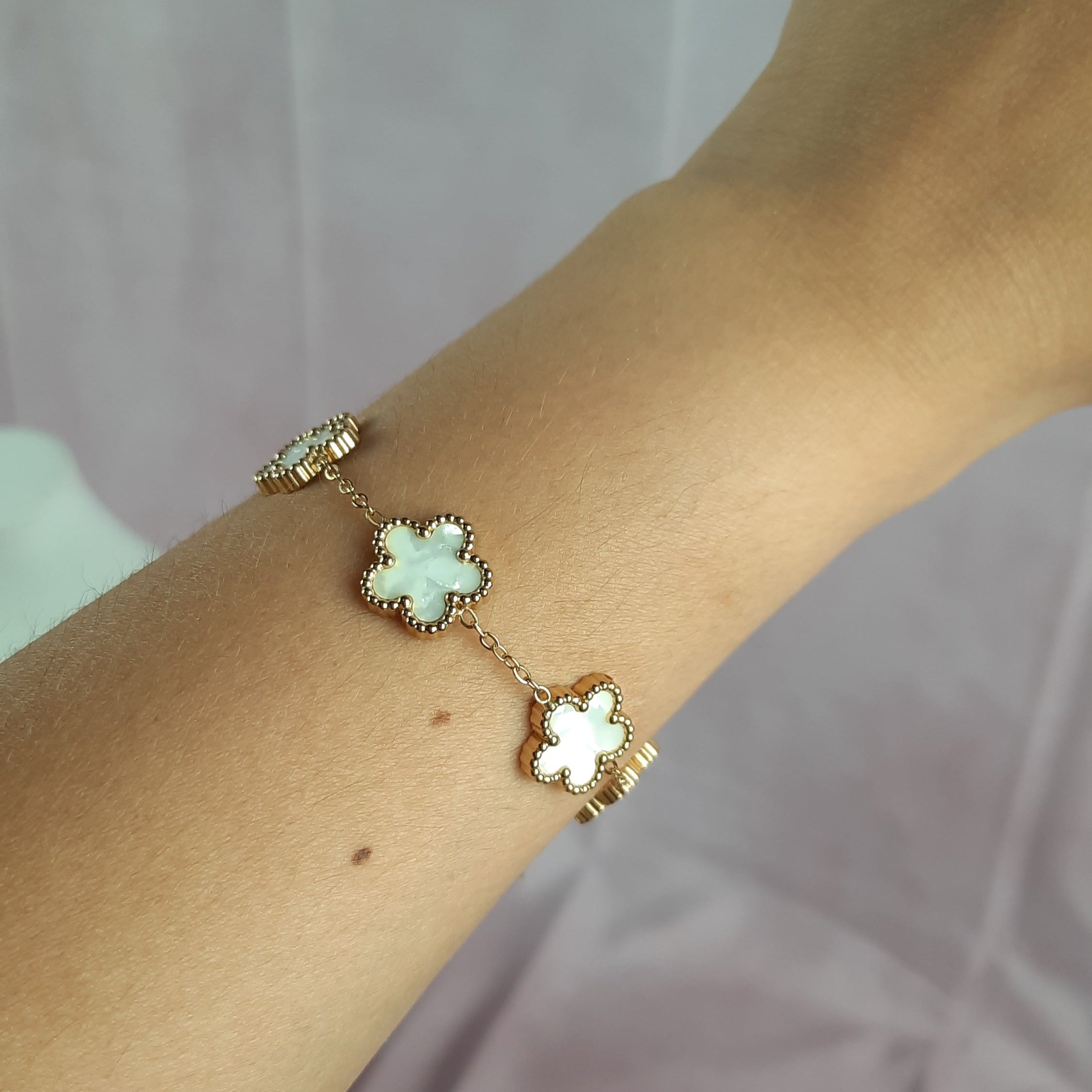 Gold-Plated Flower Bracelet