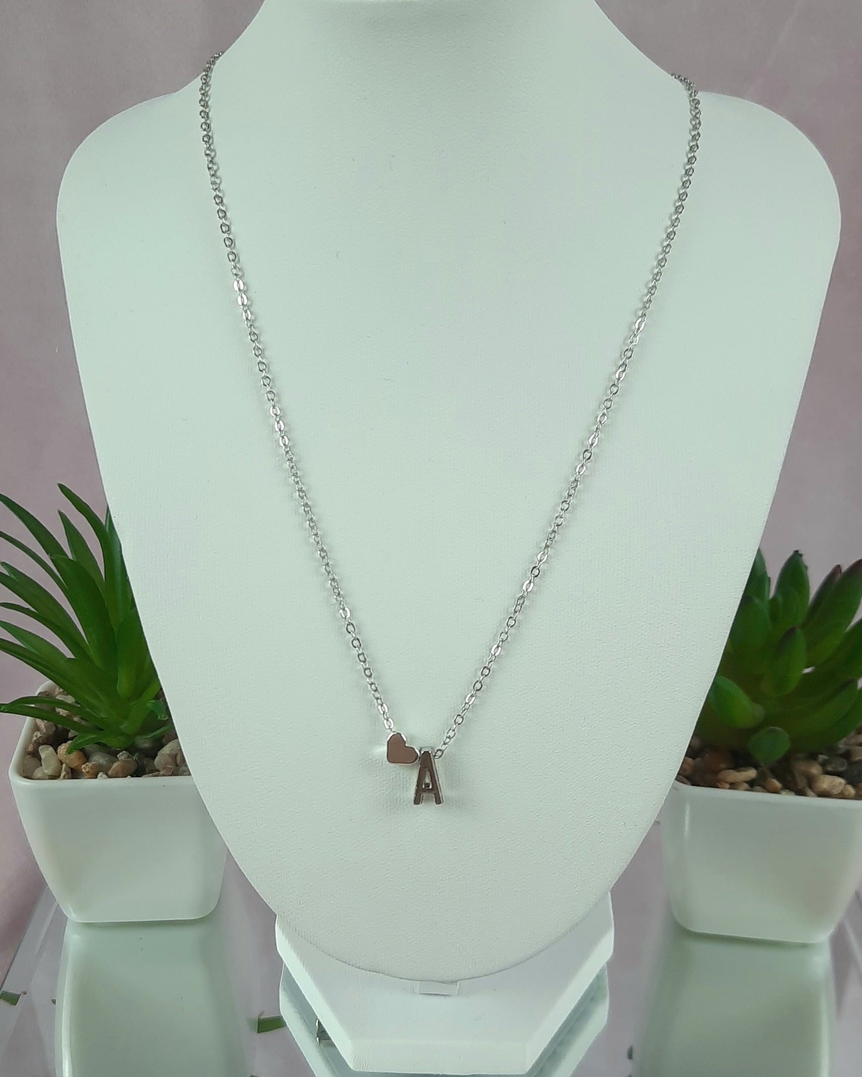 Initial Love Silver Necklace