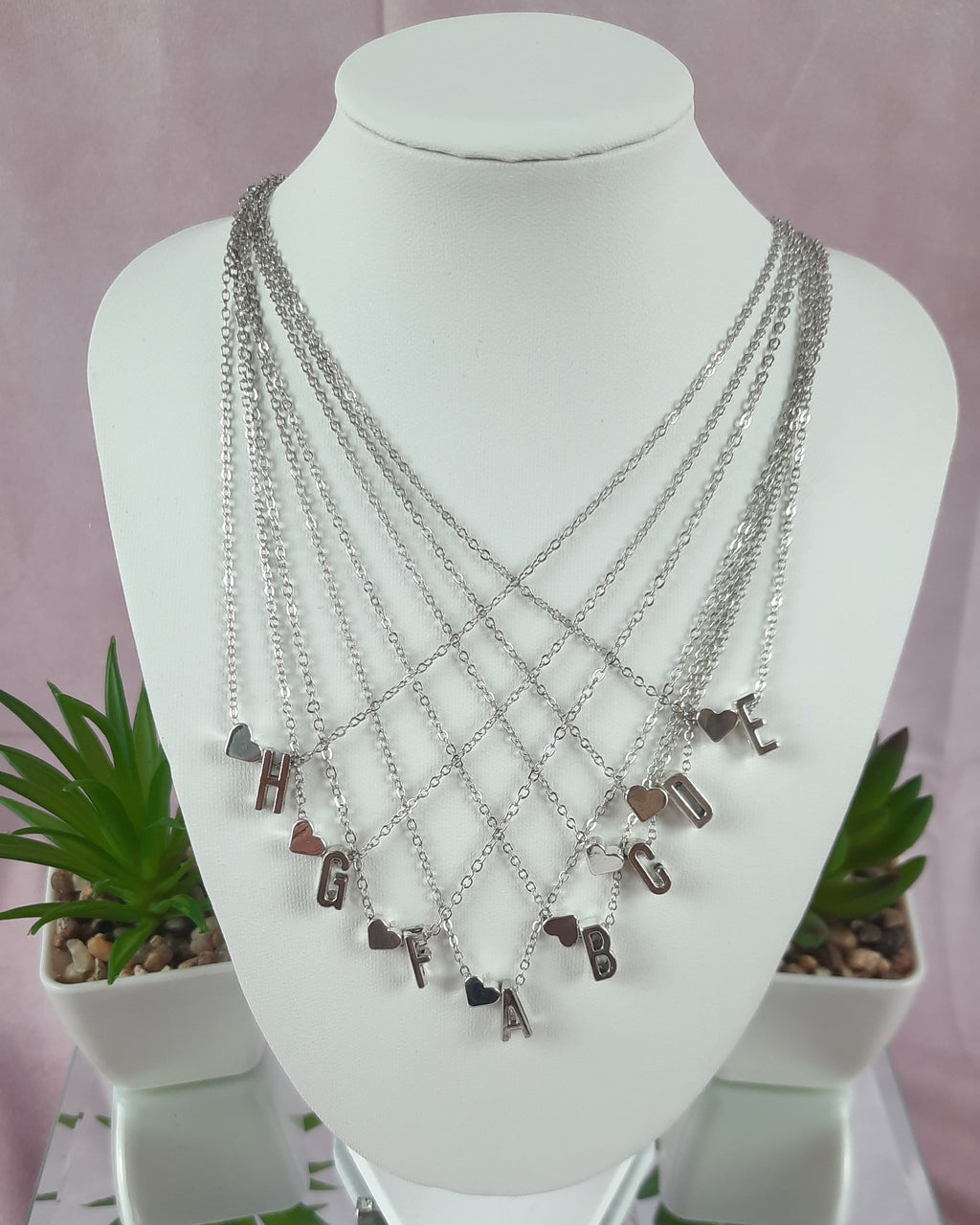 Initial Love Silver Necklace