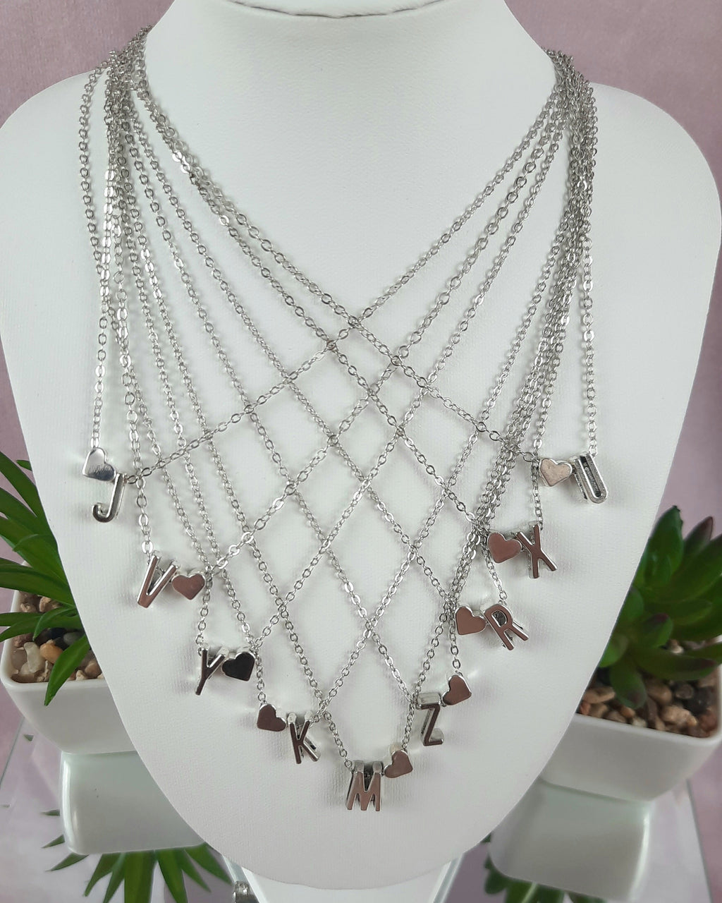 Initial Love Silver Necklace