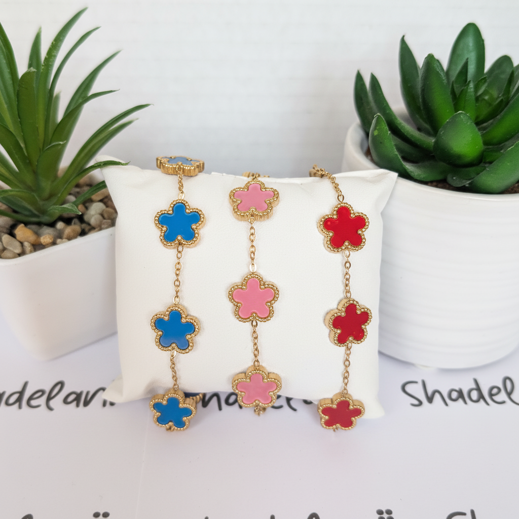 Gold-Plated Flower Bracelet