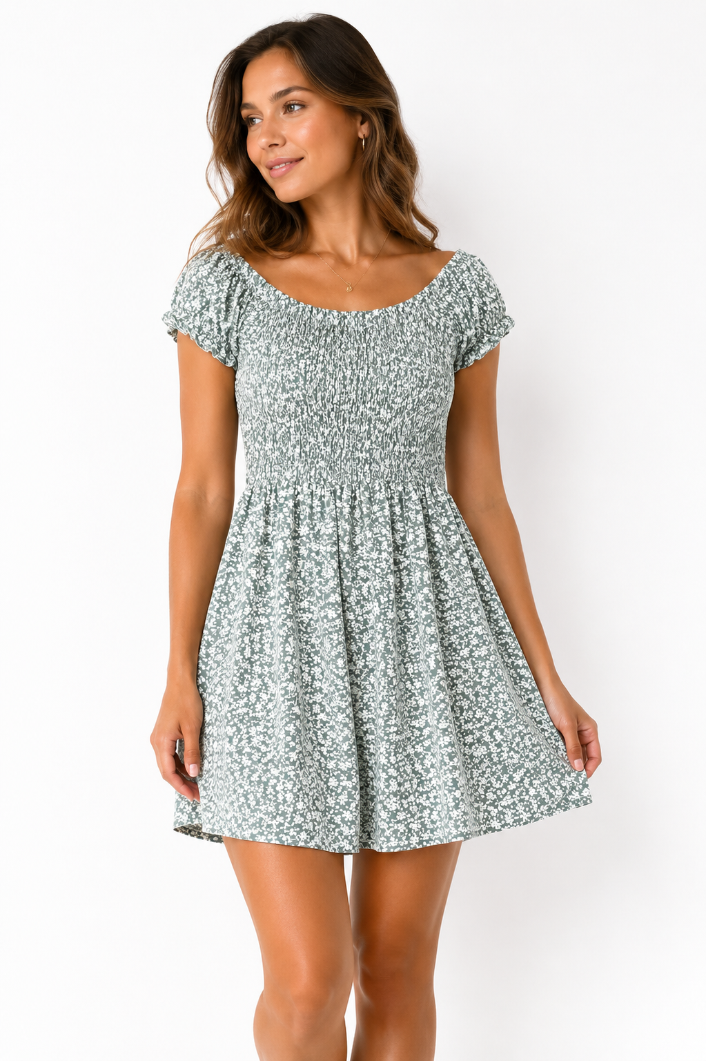 Tropical Shoulder Off Dress