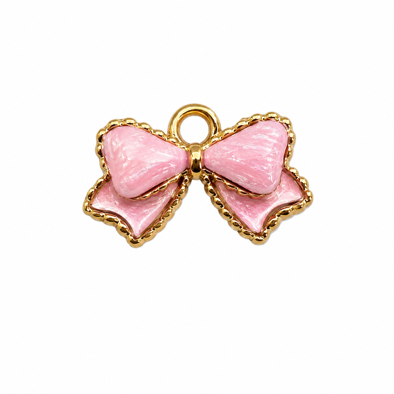 White Bow Crystal Small Charm