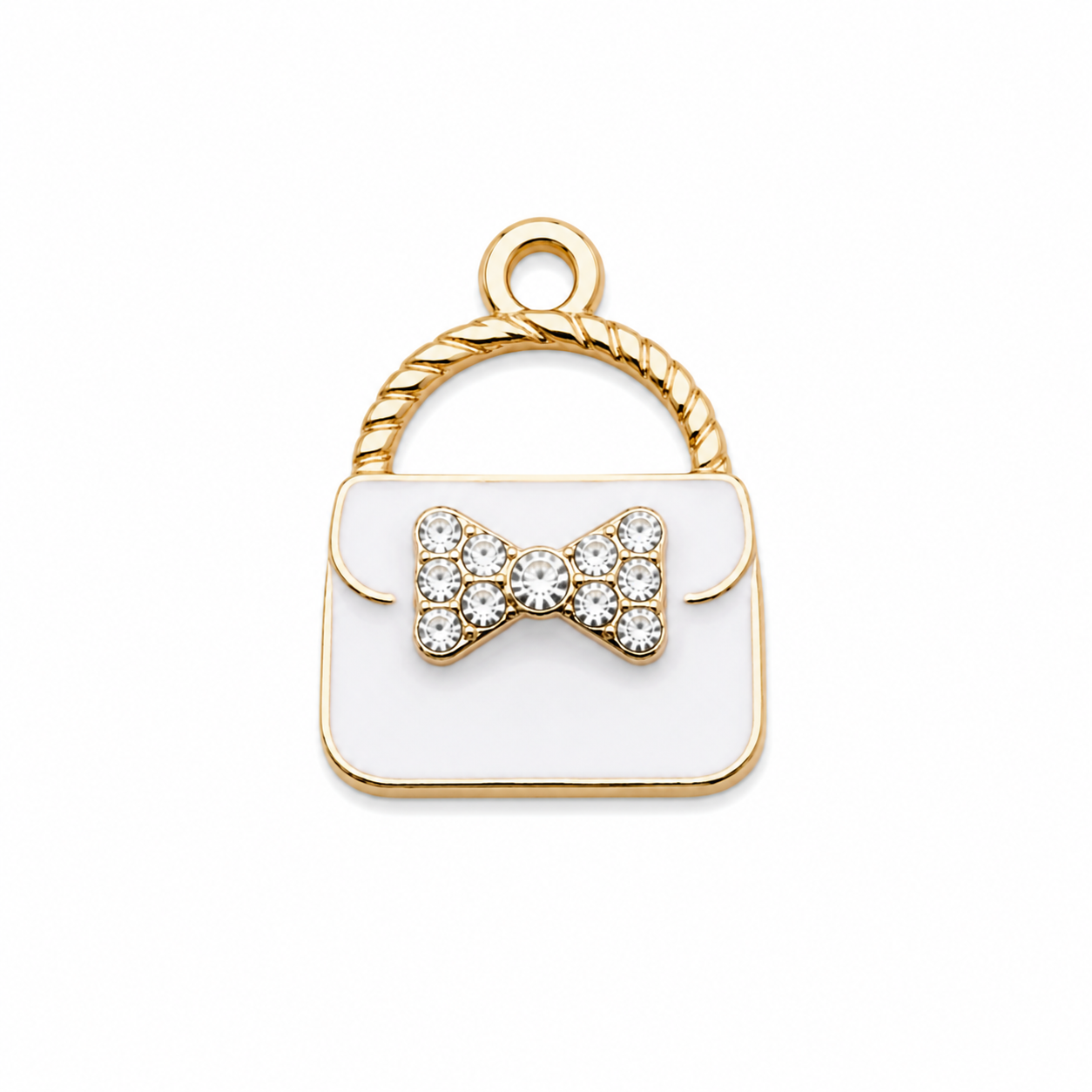 Crystal Bow Handbag Charm