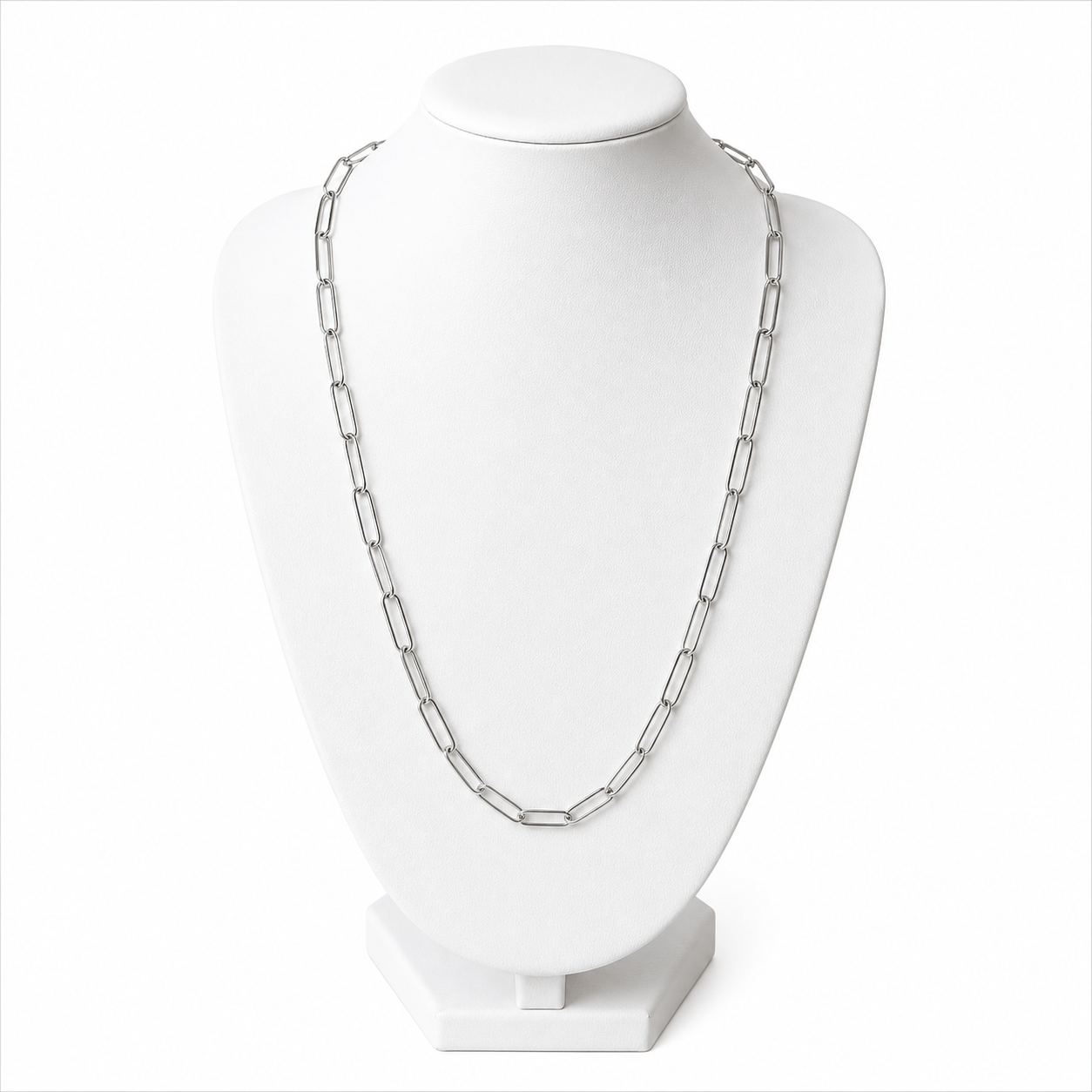 Silver Paperclip Chain Necklace