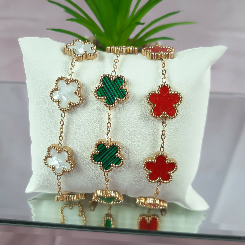 Gold-Plated Flower Bracelet