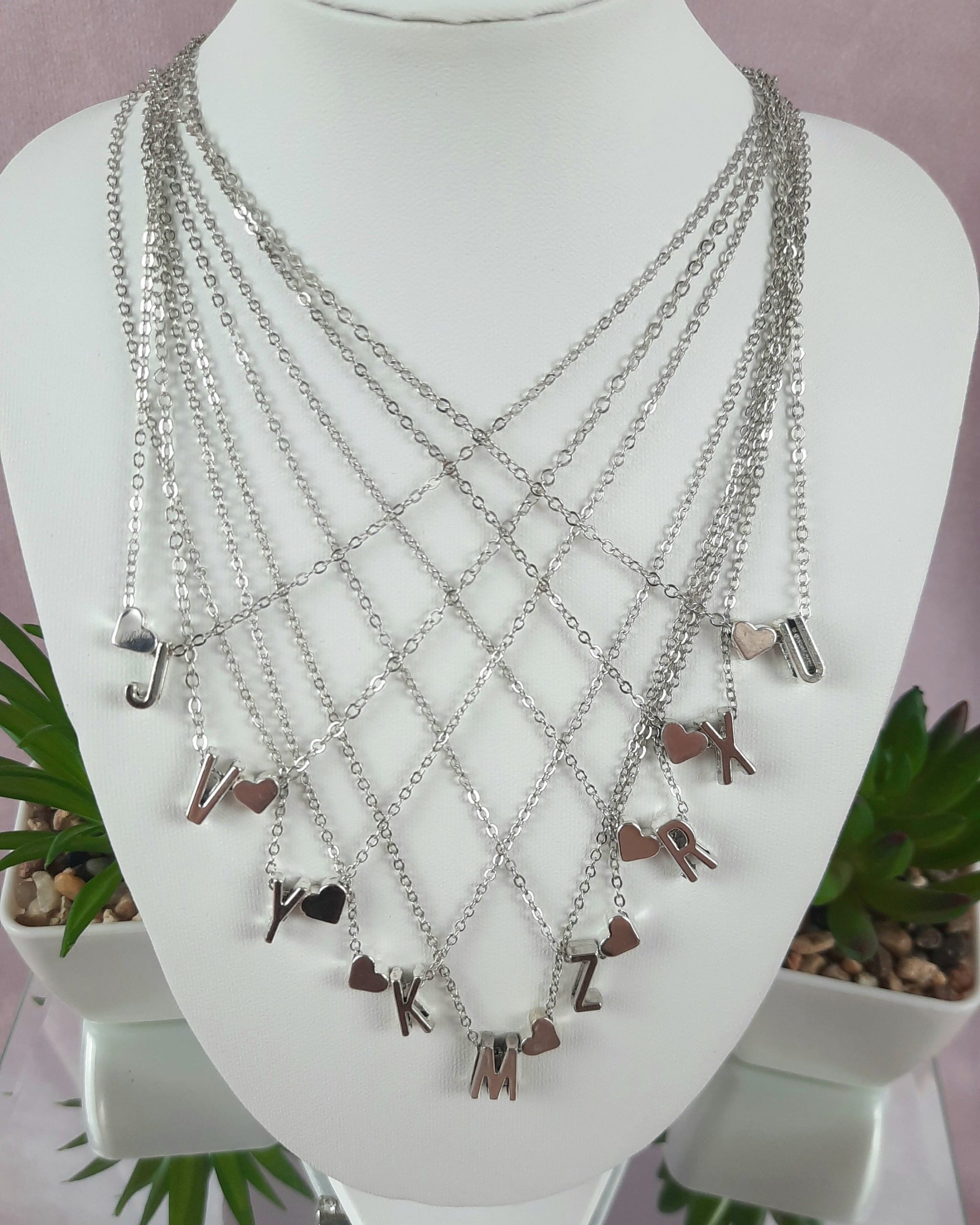 Initial Love Silver Necklace